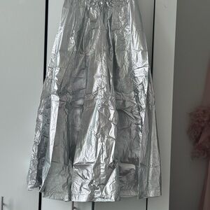 Elegant Silver Maxi Skirt